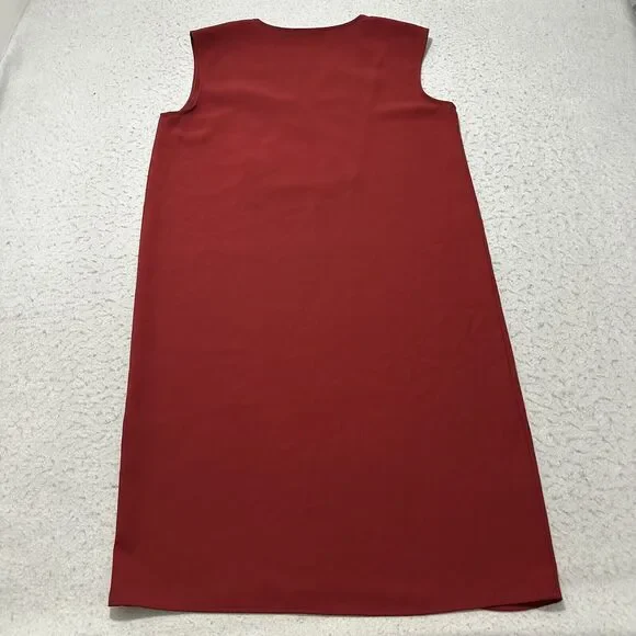 Uniqlo Women's Small V-Neck Drape Sleeveless Burgundy Red A-Line Dress Pullover - Picture 10 of 12